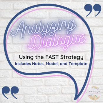 Preview of Analyzing Dialogue Reading Strategy Lesson-FAST Strategy (Editable)