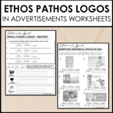 Analyzing Ethos Pathos Logos in Ads Practice Worksheets