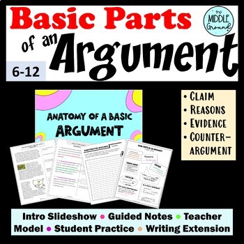 Preview of Analyze & Evaluate Argument - Claims Evidence Reasons - Parts of Argument Bundle