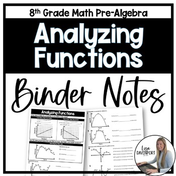 Preview of Analyzing Functions - 8th Grade Math Binder Notes