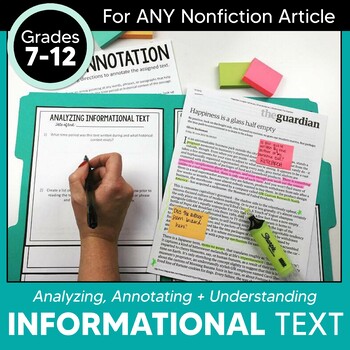 Preview of Analyzing Informational Text & Nonfiction Passages | Activities & Projects