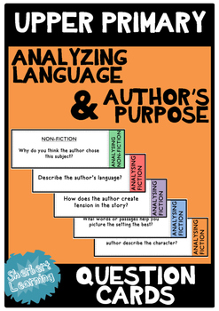 Preview of Analyzing Language and Author's Purpose for Upper Primary - question cards