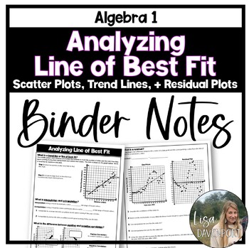 Preview of Analyzing Line of Best Fit - Binder Notes for Algebra 1