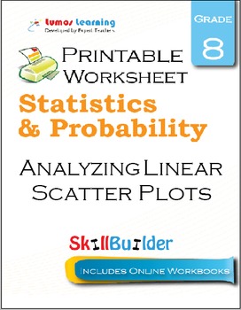 Preview of Analyzing Linear Scatter Plots Printable Worksheet, Grade 8