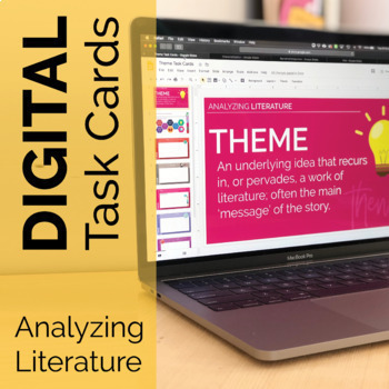 Preview of Analyzing Literature TASK CARDS to use with Google Slides™ | Distance Learning