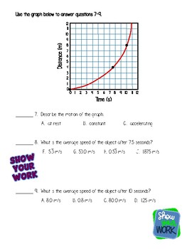 Analyzing Motion Graphs & Calculating Speed WS by Jodi's Jewels | TpT