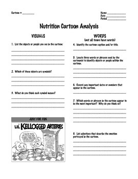 Preview of Analyzing Nutrition Political Cartoons