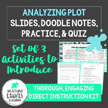 Preview of Analyzing Parts of Plot Lesson Set (Presentation, Doodle Notes, Practice, Quiz)