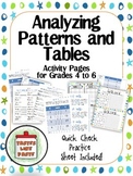 Analyzing Patterns and Tables: Beginning Algebra Skills Activity