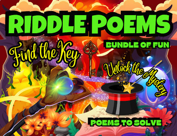 Preview of Fun Poetry Analysis Bundle | Citing Text Evidence | Riddle Poems | Engaging