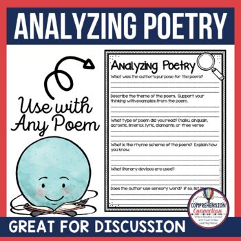 Preview of Analyzing Poetry Discussion Guide for Any Poem