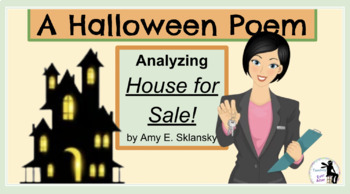 Preview of Analyzing Poetry Line by Line using the Halloween Poem "House for Sale!" 