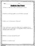 Analyzing Poetry: Worksheet and Prompts