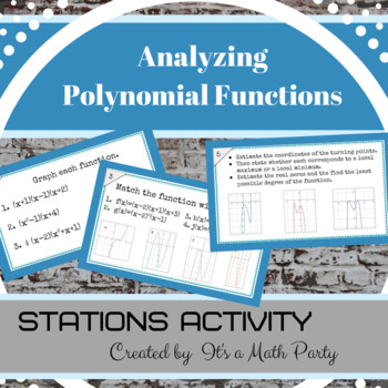 Preview of Analyzing Polynomial Graphs - Stations Activity