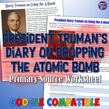 Preview of President Truman's Diary on the Atomic Bomb Analysis Activity