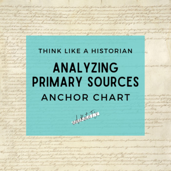 Preview of Analyzing Primary & Secondary Sources Anchor Chart