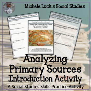 Preview of Analyzing Primary Sources Introduction Activity