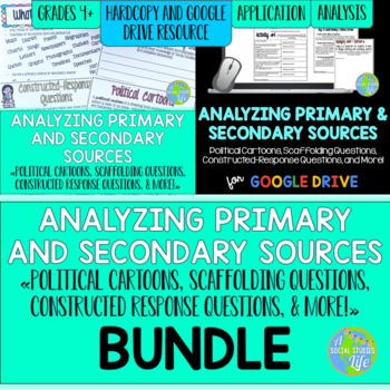 Preview of Analyzing Primary and Secondary Sources BUNDLE