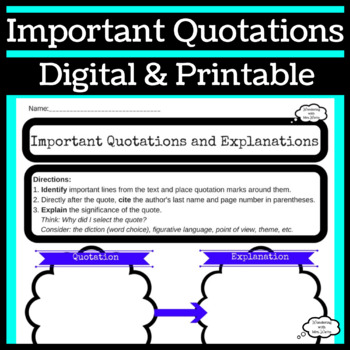 Preview of Important Quotations and Explanations