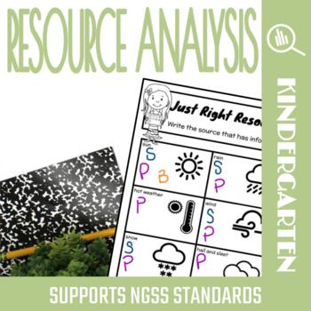Preview of Analyzing Resources Kindergarten