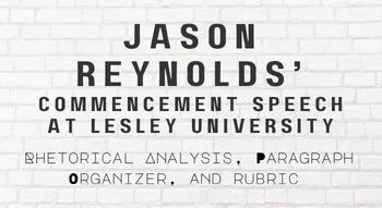 Preview of Analyzing Rhetoric in Jason Reynolds’s Commencement Speech at Lesley University