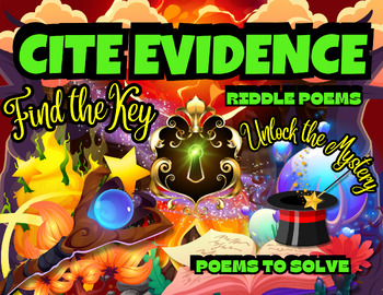 Preview of Citing Textual Evidence Mini-Lesson | Analyzing Riddle Poetry | Fun | Practice