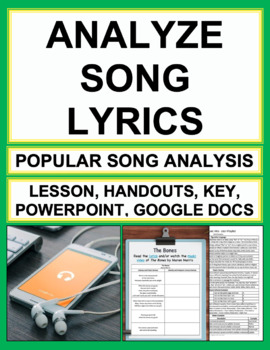 Preview of Analyzing Song Lyrics | Back to School or End of the Year Music Activities