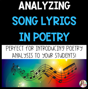 Preview of Analyzing Song Lyrics in Poetry