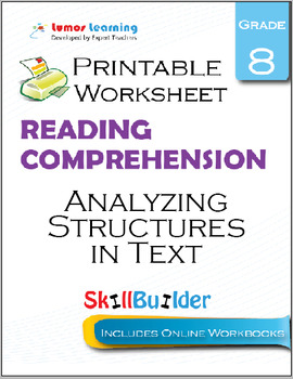 Preview of Analyzing Structures in Text Printable Worksheet, Grade 8