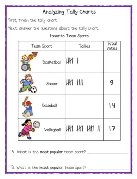 analyzing tally charts freebie by teach forward tpt