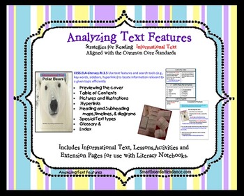 Preview of Analyzing Text Features Lessons, Interactive Notebook