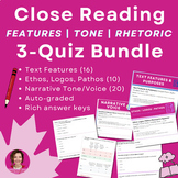 Analyzing Text Features, Tone, & Rhetoric BUNDLE | Lesson 