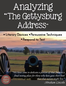 Preview of Analyzing "The Gettysburg Address" by Abraham Lincoln President's Day Activity