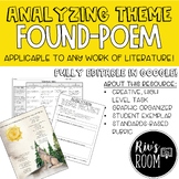Analyzing Theme Found Poem Project for ANY TEXT - EDITABLE