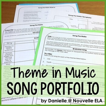 Preview of Analyzing Theme in Songs - Emergency Sub Plan or Snow Day (paper + digital)