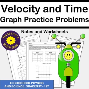 Preview of Velocity and Time Graphs Practice Problems: Notes and Worksheets for Physics