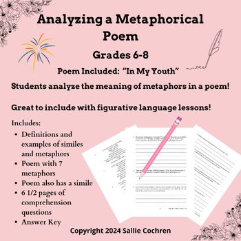 Preview of Analyzing Poetry: Analyzing a Metaphorical Poem (Grades 6-8)