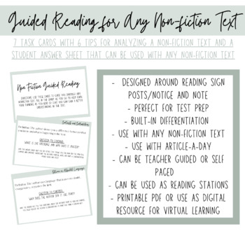 Preview of Informational Text Analysis Task Cards | Guided Reading for any Non Fiction Text