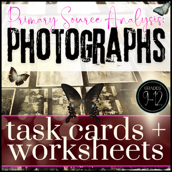 Preview of Analyzing a Photo Question Task Cards and Worksheets