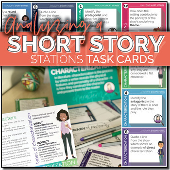 Preview of Analyzing a Short Story: Stations Task Cards