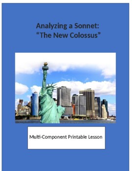 Preview of Analyzing a Sonnet: "The New Colossus" Printable Lesson