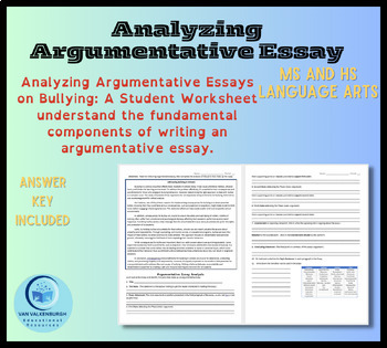 Preview of Analyzing an Argumentative Essay