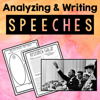 Preview of Analyzing and Writing Speeches - MLK's I Have A Dream & Obama's DNC Speech