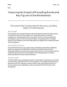 Preview of Analyzing the Impact of Preceding Events and Key Figures on the Renaissance