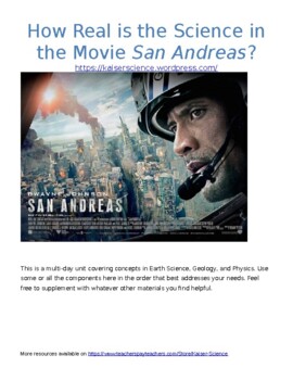 Preview of Analyzing the Science of San Andreas (movie) - Geology & Earth Science