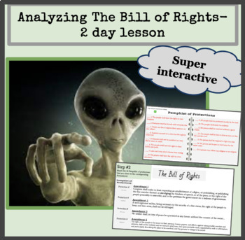 Preview of Analyzing the US Constitution and The Bill of Rights-  2 day lesson