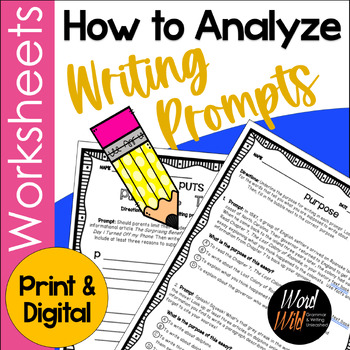 Preview of ELA test prep analyzing text based writing prompts 5th grade worksheets