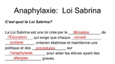 Anaphylaxie -Loi Sabrina - réponses