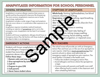 Preview of Anaphylaxis Information for School Personnel