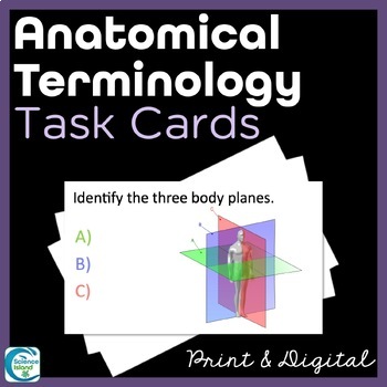 Preview of Anatomical Terminology Task Cards - Anatomy and Physiology Activity